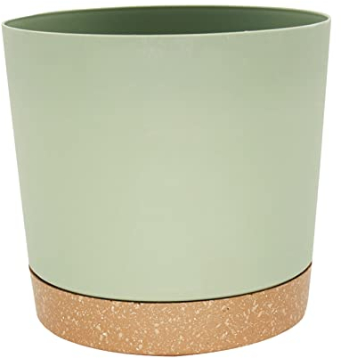 Vaso rotondo 20 cm di diametro per interni, con fori di drenaggio e sottovasi, moderni vasi per piante d'appartamento, piante grasse, fiori, spazi liberi nel pomodoro (GN2, A)