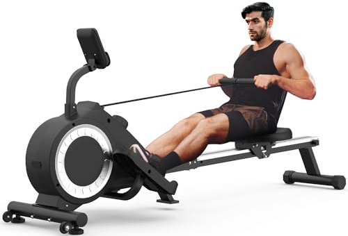 Vogatore per casa con 16 Livelli Resistenza, vogatore pieghevole per casa, Sistema Magnetico, Vogatore Indoor per Palestra Domestica, Vogatore Silenzioso con Monitor LCD