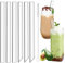 7 pcs Bubble Tea Strohhalme 14 mm Extra Breite Trinkhalme Wiederverwendbare Smoothie Strohhalme mit 1 Reinigungsbürste Glasstrohhalme für Cocktails, Smoothies und Säfte