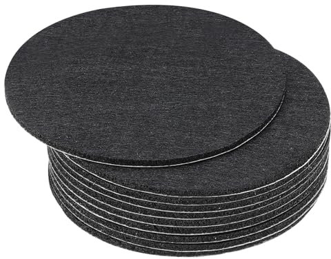 PATIKIL 2,5 Zoll Durchmesser Lampenfuß Filz, 10er Pack 2mm Dicke runde weiche Selbstklebende rutschfeste Kratzfeste Filzunterlage für Lampen, Möbel, DIY Handwerk, Schwarz