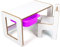 Industrial Living Tavolo per bambini con cassetto lilla - Tavolo da gioco - Tavolo da disegno con seggiolone - Scrivania per bambini - Tavolo attività - Legno - Bianco