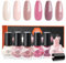 Modelones Nail Polish Set 6 Colors Pink Brown Nail Polish Quick Dry Nail Varnish Finger Glitter Nude Nail Polish Manicure DIY Nail Art Salon Home For Women