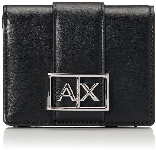 Armani Exchange Jodie, Mini Portafoglio da Donna, Nero, Taglia Unica