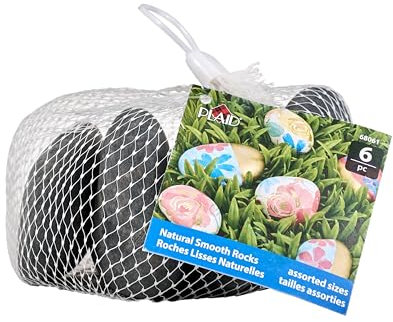 Plaid 68061, 6 Piece of Natural Rocks, for DIY Arts and Crafts Projects, 6-teiliges Set mit natürlichen Steinen, für Bastel-und Bastelprojekte, Gemischt