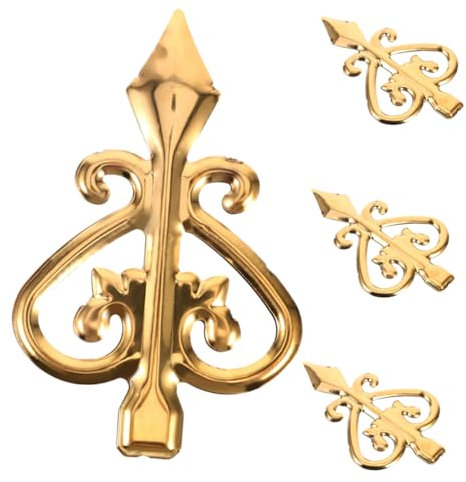 jojofuny 4pcs Fence Gate Topper Finials Metal Fence Decorative Sill Head Rustproof Aluminum Alloy Easy to Install Home Decor