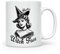 Noble & Page Vintage Halloween Mug - Resting Witch face - Black & White - Hand Printed Vintage Inspired Design - Beautiful Glossy Printed Mug
