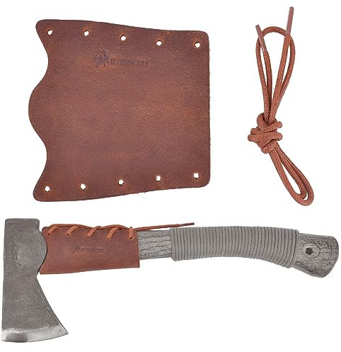 Leder-Axt-Griffschutzhülle, Hut-Griff-Halsband, Garten-Pick-Schutz-Holster (Brown-Axe Collar02)