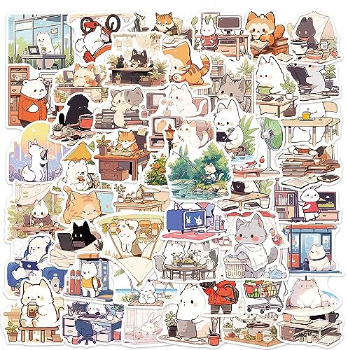 50 STÜCKE Cartoo Tiere Aufkleber für Laptop Wasserflasche Gepäck Snowboard Fahrrad Skateboard Aufkleber für Kinder Teens Erwachsene Cartoon Aufkleber