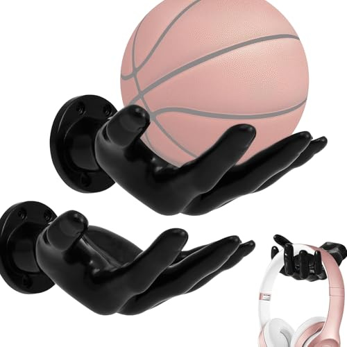 enseak Ballhalter Hand Ultra Sicher Stabil,wandhalterung Seifenhalter,wandregal Für Bälle,wandhalterung Fussball,wall Mounted Football Display Stand,4 Stück Wandhalterung Ball Rack