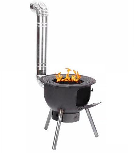 Tent Stove Wood Burning Stove, Camping Wood Burning Stove - Firewood Stove Camping with Two Furnace Rings & Removable Ash Pan - Wood Log Burner Stove/Cooking Hob or Grill(Outer Diameter 52cm/20.99