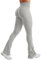 ZAAYO Damen Flared Invisible Scrunch Leggings Hohe Taille Bootcut Gym Yoga Workout Leggings Hellgrau L