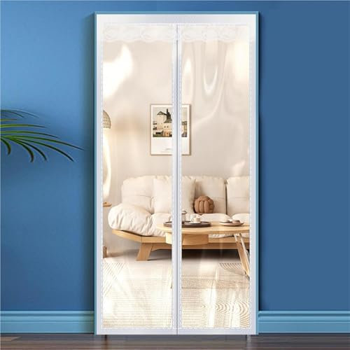 Rideau de porte de garage isolé, transparent, protection thermique contre la pluie et la neige, design mains libres, rideau de porte d'hiver pour isolation thermique (90 x 190 cm)