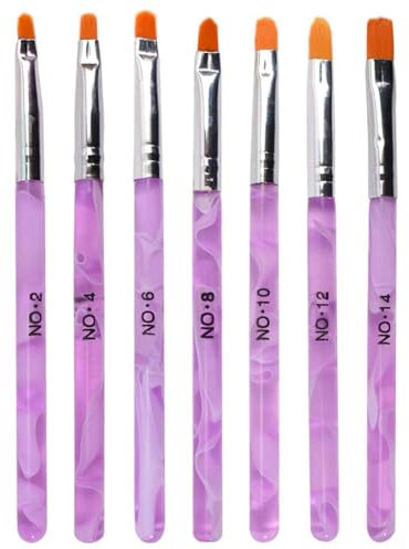 URAQT Nail Art Brushes Set, 7PCS Acrylic Nail Brush, Nail Art Pens Nail Art Tips Builder Brush, Professional Manicure Drill Drawing Brush Nail Art Tools for DIY Nail Art Designs