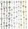 LUFFLOK 62 Stück Vintage Schlüssel Charms, Anhänger Set, Gemischte Glatte Charms für DIY Basteln Party Raum Dekor, Silber & Gold