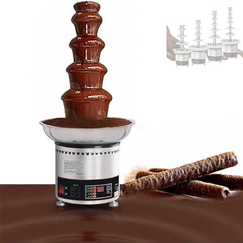 QUSYZD Máquina de Fuente de Chocolate de Gran Capacidad, Cascada de Fondue de Chocolate Comercial de 4/5 Niveles para cocinar Bodas, cumpleaños y Uso doméstico Comercial, 5 Niveles,5tier