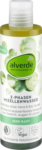 alverde NATURKOSMETIK Mizellenwasser 2-Phasen, 200 ml - Sanfte Reinigung und Pflege für Normalen Hauttyp