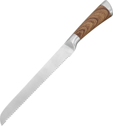 Cuchillo para pan de sierra 20 cm - cuchillo de pan cocina profesional en acero inoxidable, cuchillo panero afilado para pan, queso, tomate, cuchillo cocina ideal para cocineros y hogar, bread knife