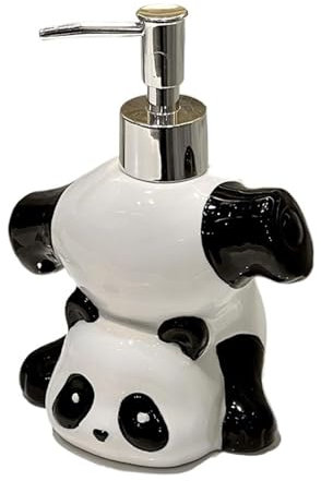 JUNCHENG1008 Seifenspender Panda-Seifenspender mit Pumpe, 370 ml, Porzellan-Seifenkrug for Badezimmer, Keramik-Panda-Lotion-Flasche Badezimmer