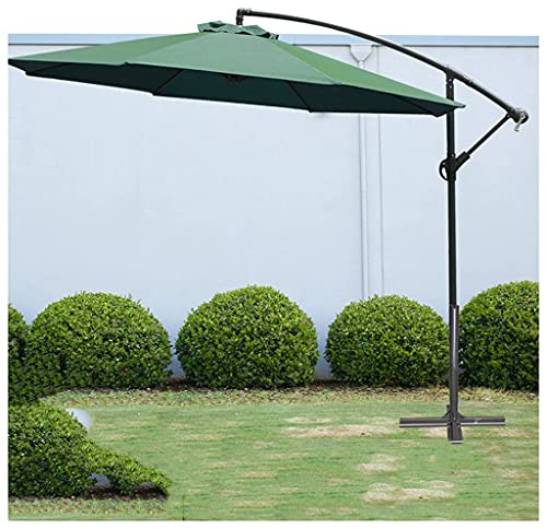 VGVSBG Terrassenschirm für den Außenbereich, freistehender Sonnenschirm mit Ständer, 300 cm Mittelpfosten aus Eisen, regenfester Stoff, Ampelschirm, drehbarer Winkel,