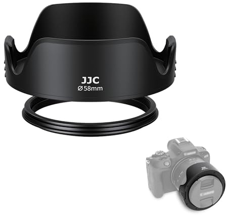 JJC 58mm Tulip Flower Lens Hood Accessories for Canon EOS Rebel T7 T6 T8i T7i T6i T5i SL3 SL2 90D 80D 77D Camera with EF-S 18-55mm Kit Lens, Innovative Reversible Design, Support 58mm Filter/Lens Cap