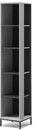 Vicco Bücherregal Eliza, Grau, 36 x 188 cm | mit 5 Fächern, zur Aufbewahrung von Büchern und Dekoartikeln geeignet