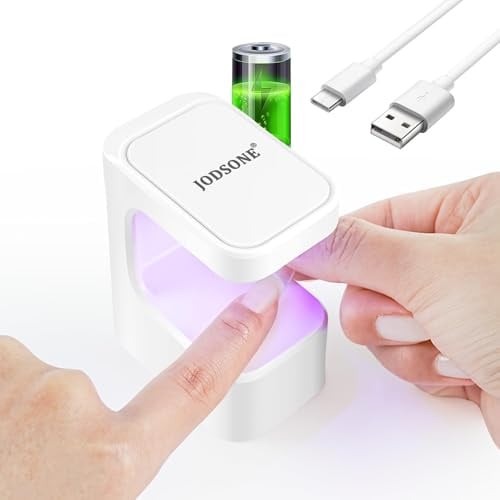 JODSONE Mini U V Lampe, U V/LED Nagellampe Nageltrockner Nägel für Gel Nagellack, Polygel, Builder, Nail Tips, Glue Gel für Anfänger, DIY Salon,USB Nagellampe für Reisen (Weiß