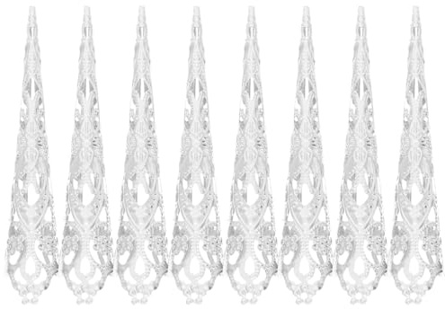 Alipis 8Pcs Gold Fingernail Claw Rings Set Premium Iron Costume Accessory for Women Belly Dance Nail Ring Fingertip Tip Claw for Queen Costume Party