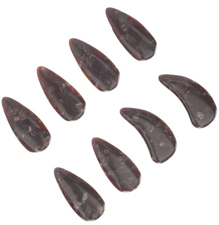 Guzheng Nägel 8 Stück Professionelle Spielschutznägel für Erwachsene | Beidseitig Gewölbt, Glatt und Rund Geformt, für Auftritt und Übung, Leicht zu Tragen