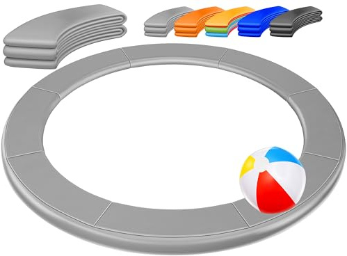 KESSER - Cubierta de borde para cama elástica de 366 cm de diámetro, 30 cm de ancho, 100% resistente a los rayos UV, resistente a desgarros, incluye pelota de playa, color blanco