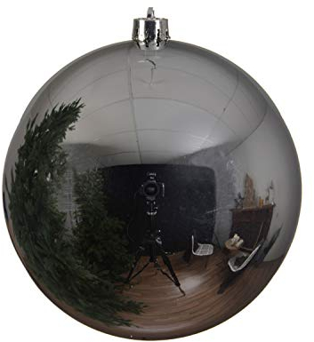 Christbaumkugel Kuststoff PVC XXL silber 20cm Weihnachtskugeln Baumschmuck Dekokugeln groß Baumkugeln
