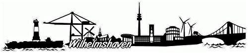 Samunshi® Wilhelmshaven Skyline Aufkleber Sticker Autoaufkleber City Gedruckt - 15x3,1cm schwarz