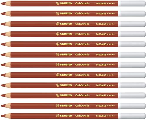 STABILO CarbOthello - Chalk-Pastel Pencil | Pack of 12 - English Deep Red