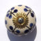 Antique White Round with Black stem and Blue Spots (Brass Fittings) Ceramic Cupboard Door knobs Drawer pulls Shabby Chic Handle Porcelain