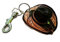 Schlüsselanhänger Schlüsselring mit Karabiner Cowboyhut echt Leder Handarbeit, Braun, 6,8 x 6 cm