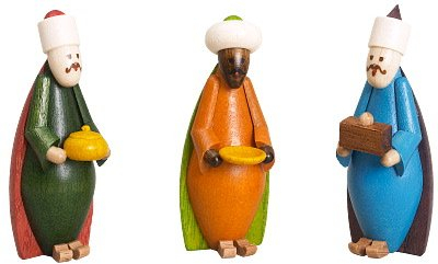 Rudolphs Schatzkiste Miniaturfiguren Krippenfiguren bunt Höhe 5,5cm NEU Weihnachten Christi Geburt Holz Seiffen Erzgebirge Holzdekoration Holzkunst Dekoration Figuren