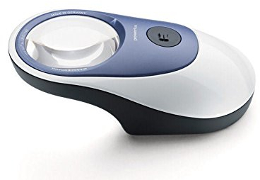 Beleuchtete Standlupe powerlux [Eschenbach 1586201] Asphärische PXM®-Leichtlinse, Vergrößerung: 5X, Dioptrie: 20, Lichtfarbe: 3000 K