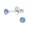 Bungsa Kristall-Ohrstecker mit echtem Kristall LA CRYSTALE 3mm 925 Silber Damen - Air Blue Opal