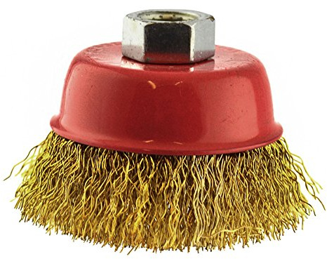 65mm Wire Cup Brush Wheel For Angle Grinder Crimped Brass Coated Removal
