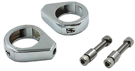 Motorrad Gabel Blinker Relocation Relocator Halterung Schellen Halterung Für Dyna XL Cruiser Chopper (Chrom, 39mm)