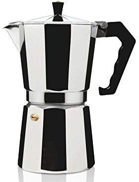 HAEGER Moka Pot 12 - Cafetera Italiana para Uso en Todos los Elementos de Calefacción Excepto Inducción, Capacidad 12 Tazas