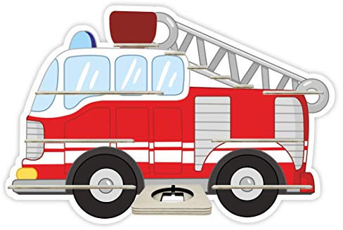 Farbklecks-Collection Musikboxregal Feuerwehr mit Leiter - passend für Toniebox - Regal mit Platz für Box sowie 35-40 Figuren