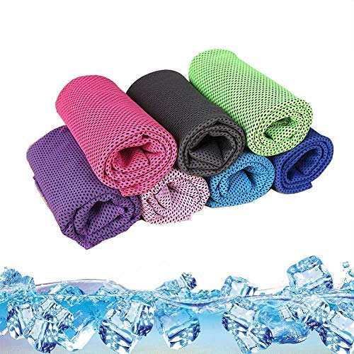 Losuya 5er-Pack Mikrofaser-Kühltuch für Sport und Fitness, zufällige Farbe 30 x 100 cm