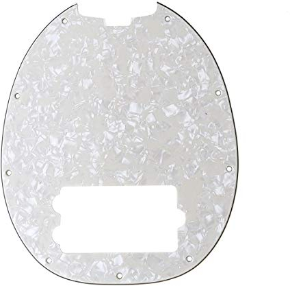 Musiclily 9 Löcher Pickguard Schlagbrett für 4-saiter Musicman Stingray Bass, 4 lagig Parchment Pearl