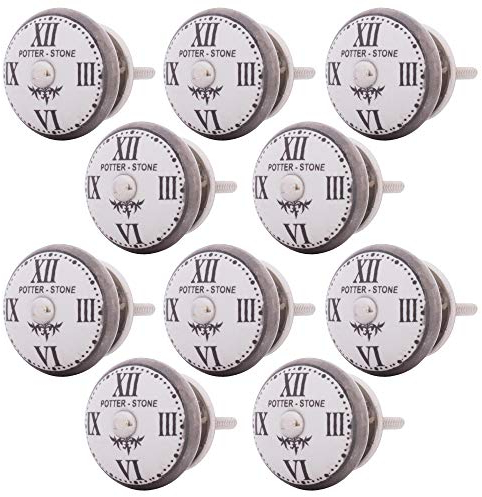 Knober Möbelknöpfe Café Latte Cream Keramik Porzellan Vintage Landhausstil Shabby-Chic 40mm Knauf Türgriff (VIN02 X 10)