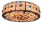 AIBOTY Tiffany-Art-Deckenleuchte 16 Zoll Vintage-Sechs-Blatt-Blumen-Buntglas-Shell Shade Hand-Made Inverted-Deckenleuchte für Abendessen Wohnzimmer Schlafzimmer