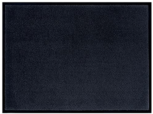 Hanse Home Waschbare In- & Outdoor Fußmatte Uni einfarbig Fußabtreter Schmutzfangmatte Türmatte Schmutzfänger Eingangsteppich Anti-Rutsch Größen, 40x60 cm, Schwarz
