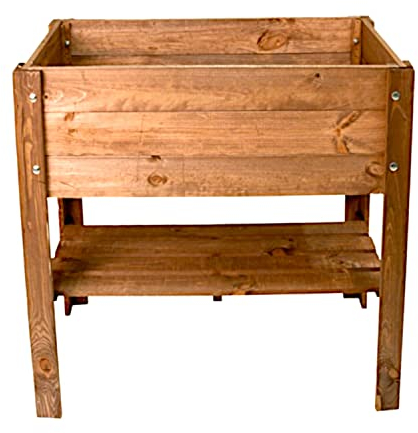 Hochbeet aus Holz braun 80,5x40x78,5cm Pflanzkasten Kräuterbeet Blumenkasten