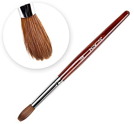 Alexnailart Kolinsky Sable Hair Nail Brush Red Wooden Pen UV Gel Nail Art Manicure Painting Tool (16#)