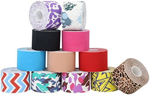 ZESLIV Kinesiologie Tape Kinesio - Tape (2 Rollen) Leopardenmuster 5cmx5m Professionell Physio Kinesiotapes Klebeband Elastische Bandagen Muskel Tapes Sporttape Tapeverband Kinesio Tape Wasserfest