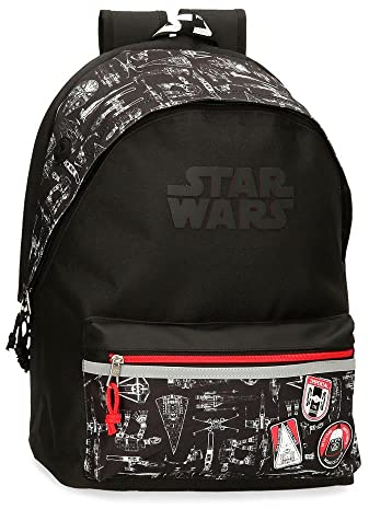 Star Wars Space Mission Rucksack für Laptop, Doppelfach, 15,6 Zoll, Schwarz, 31 x 44 x 17,5 cm, Polyester, 23,87 l